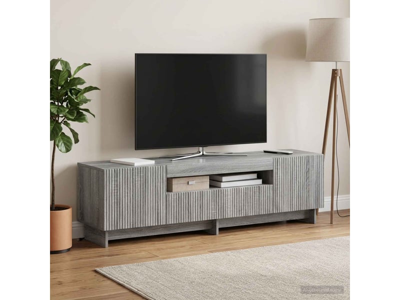  Meuble tv - banc tv - meuble de rangement led sonoma gris bois d'ingénierie  - Conforama B