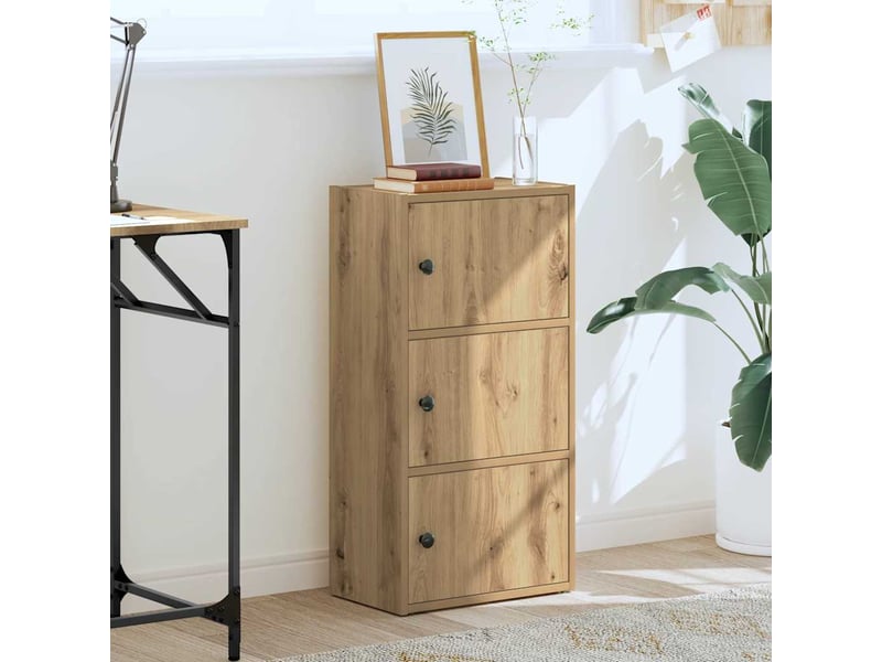  Bibliothèque, étagère de rangement chêne artisanal 40x24x77 cm bois d'ingénierie  - Conforama C