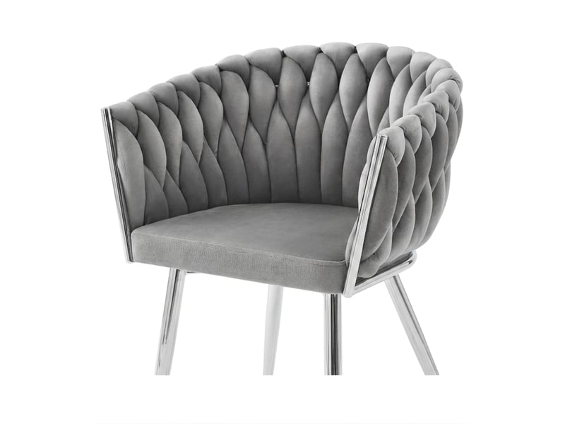  Chaise - leobert - orion - velours gris clairpieds chromés - 61 x 55 x 79 cm - lot de 2  - Conforama C