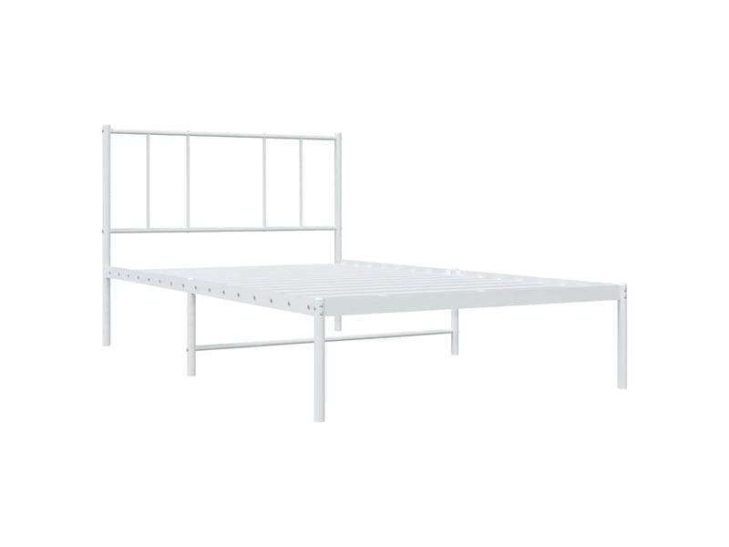 Lit simple- lit adulte - cadre de lit métal sans matelas avec tête de lit blanc 80x200cm - Conforama B