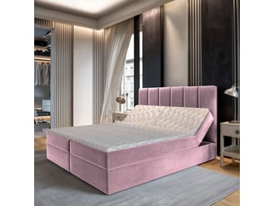 Lit avec rangement 160x200 cm <strong>MASSENO</strong>  <strong></strong> coloris rose