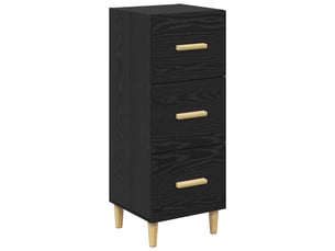 Buffet - bahut - meuble de rangement chêne noir 34,5 x 34 x 90 cm bois d'ingénierie