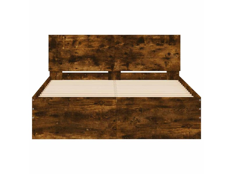  Lit double- lit adulte -  cadre de lit sans matelas chêne fumé 120x190 cm  - Conforama D