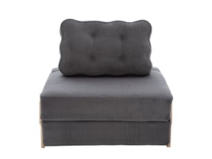 Fauteuil convertible MEUBLIV  Velours côtelé gris vendu A l'unité