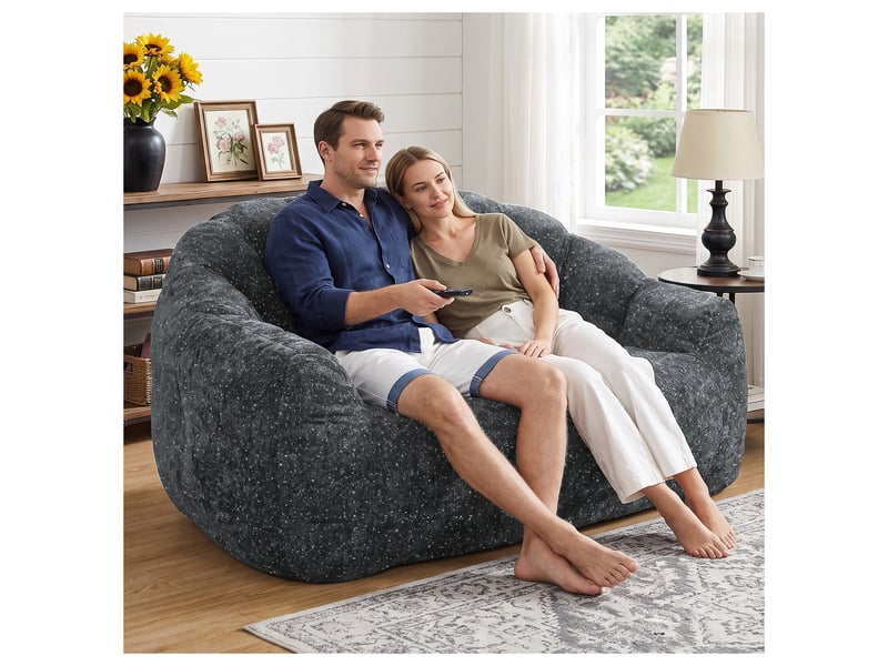  Pouf géant avec accoudoirs, design biomimétique patte d’ours, largeur 140 cm  - Conforama B