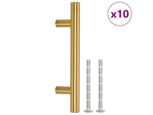 Poignées d'armoire, 10 unités, dorées, acier inoxydable cfe3308234