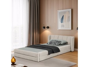 Lit simple 90x200 cm Bliss Lite coloris beige