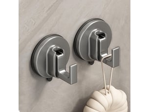 Lot de 2 crochet à ventouse sous vide puissante porte torchon serviette salle de bain murale crochets pour cuisine torchon, gris - réf. Szpb846049jjzj
