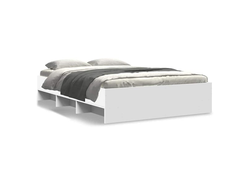  Lit double- lit adulte -  cadre de lit sans matelas blanc 135x190 cm bois d'ingénierie  - Conforama A