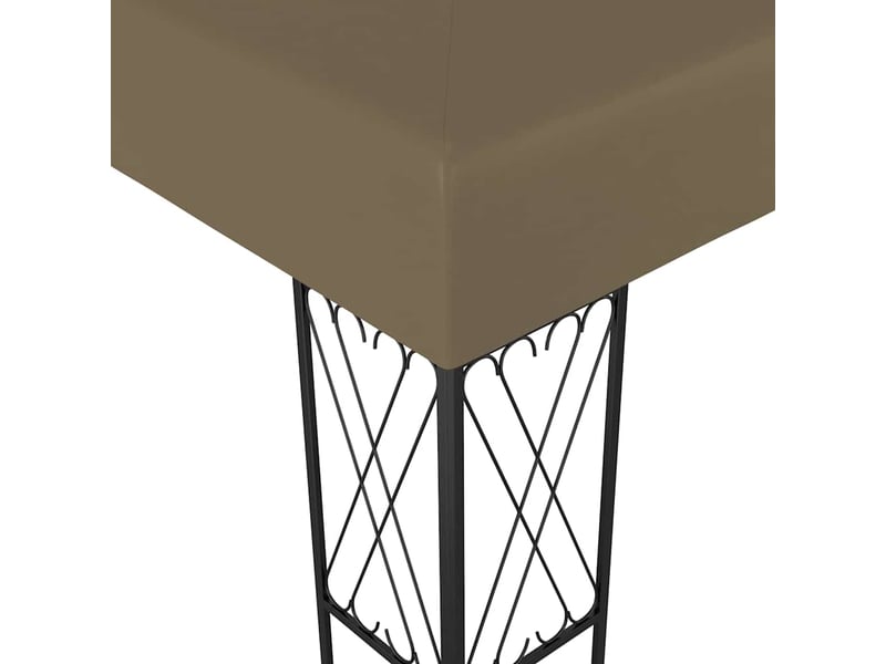  Tonnelle avec guirlande lumineuse à led 3x3 m taupe tissu cf62468  - Conforama E