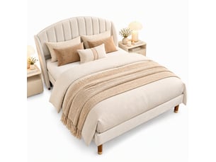 Lit 2 places 140x190 cm DAHUEN coloris beige