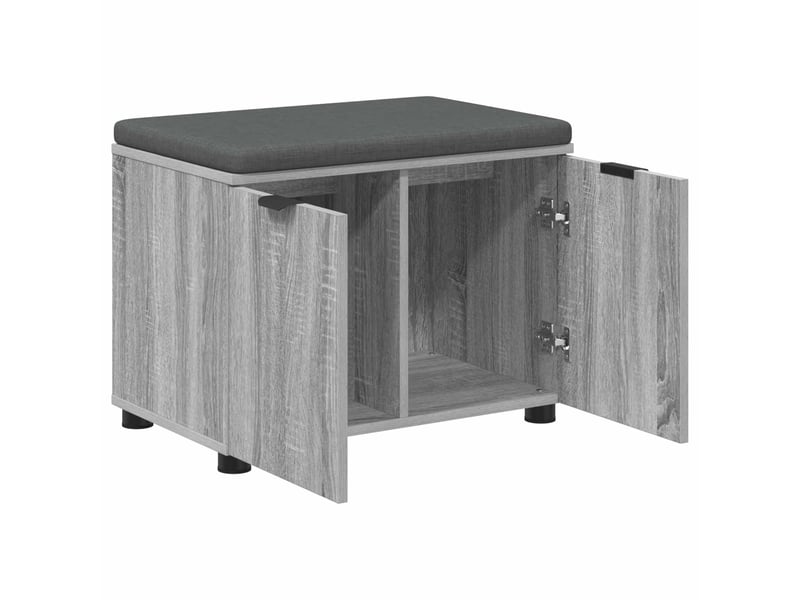  Banc d'entrée, banc interieur avec coussin gris sonoma 60x38x46 cm shl93858  - Conforama E