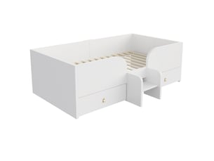 Lit avec rangement 90x200 cm coloris blanc