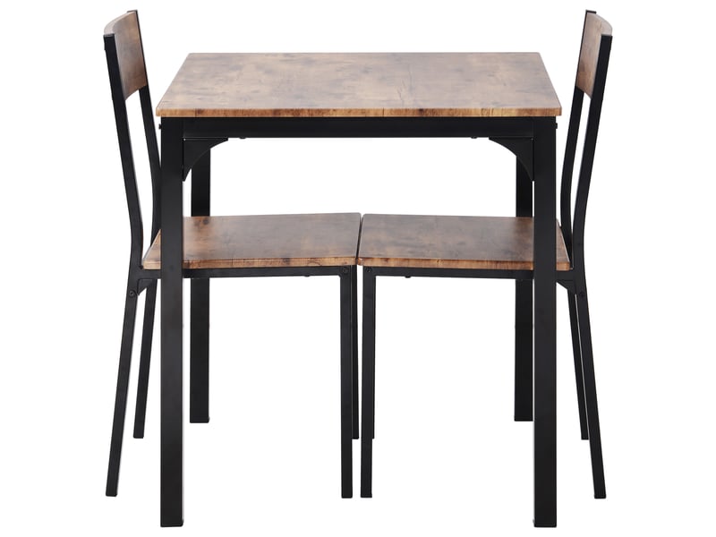  Ensemble table + 2 chaises noir et marron  - Conforama D