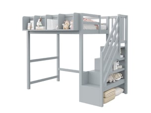 Lit mezzanine 90x200 cm coloris gris