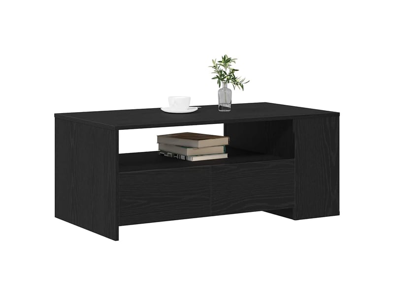  Table basse - table de salon - table à thé chêne noir 102 x 55 x 43,5 cm bois d'ingénierie  - Conforama C