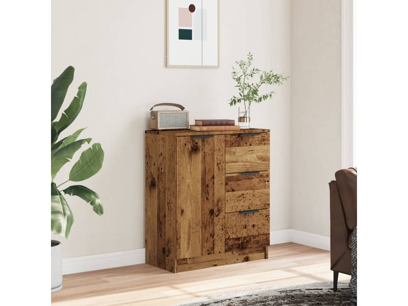  Buffet - bahut - meuble de rangement vieux bois 60x30x70 cm bois d'ingénierie  - Conforama C