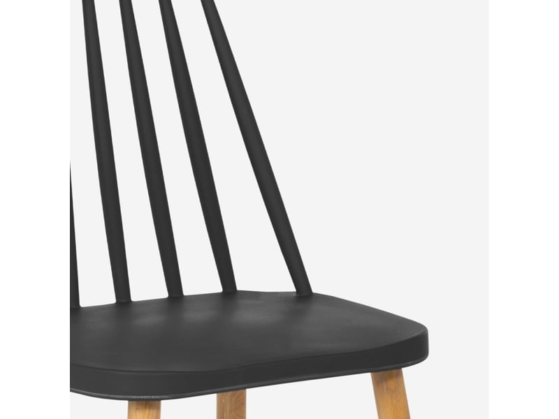 Chaise de cuisine et salon en polypropylène style classique toutou - noir  - Conforama E