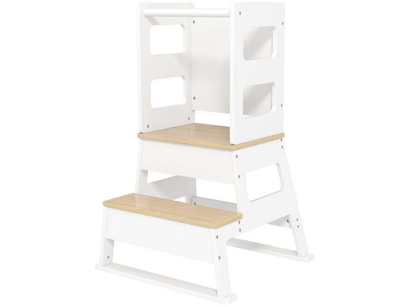  Tour d'observation enfant tour d'apprentissage structure trapézoïdale tableau noir blanc 55 x 52,5 x 87,5 cm  - Conforama B