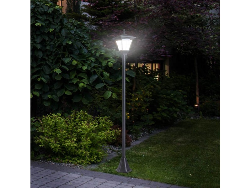 Lanterne solaire de jardin 15x15x120 cm à led style rétro métal noir - Conforama B