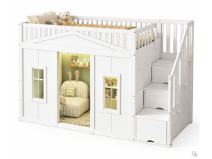 Lit mezzanine 90x200 cm <strong></strong>  <strong>Morn Vibe</strong> coloris blanc