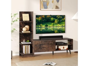 Meuble tv coloris marron 140 cm <strong>GIANTEX</strong>  <strong></strong>