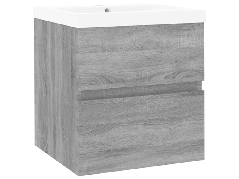  Meuble de lavabo avec bassin intégré sonoma gris bois d'ingénierie shl4928  - Conforama A