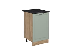 Vicco meuble bas de cuisine, mint campagnechêne doré, 50cm plan de travail anthracite