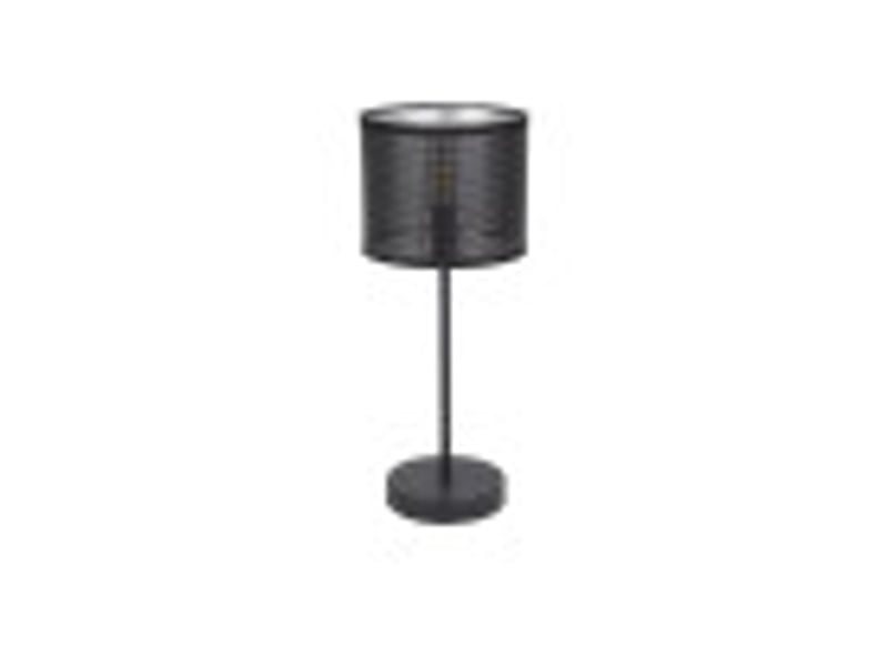  Fabrilamp anastasia lampe à poser noir argenté, abat-jour textile perforé argenté, 1 x e14, 42,5 cm 190171009 - Conforama B