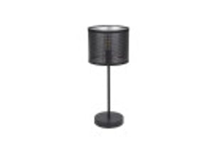 Fabrilamp anastasia lampe à poser noir argenté, abat-jour textile perforé argenté, 1 x e14, 42,5 cm