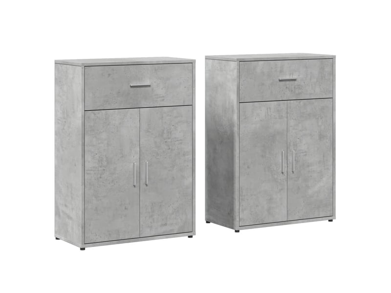  Buffets 2 pcs - bahut - meuble de rangement gris béton 60x30x84 cm bois d'ingénierie  - Conforama A