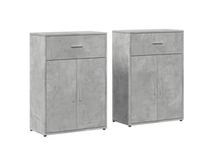 Buffets 2 pcs - bahut - meuble de rangement gris béton 60x30x84 cm bois d'ingénierie