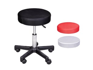 Tabouret massage a roulettes reglable en hauteur pivotant avec trois couleurs de housse de protection