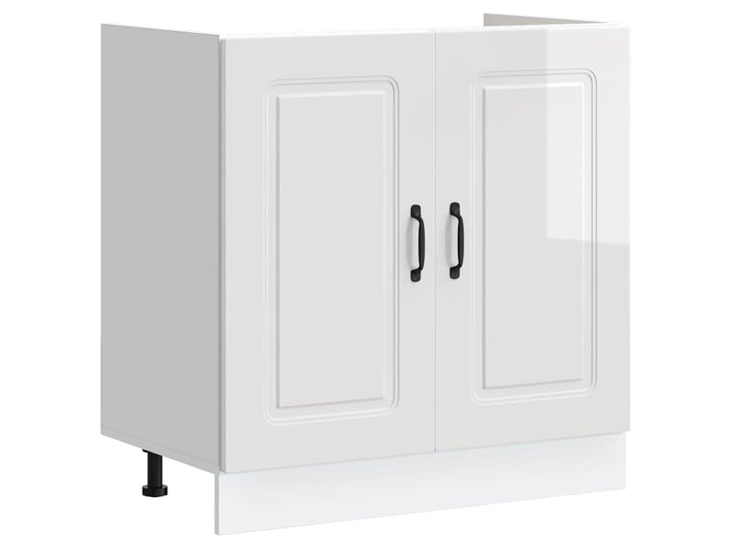  Meuble de rangement, armoire de cuisine kalmar blanc brillant 80x46x81,5cm  - Conforama D