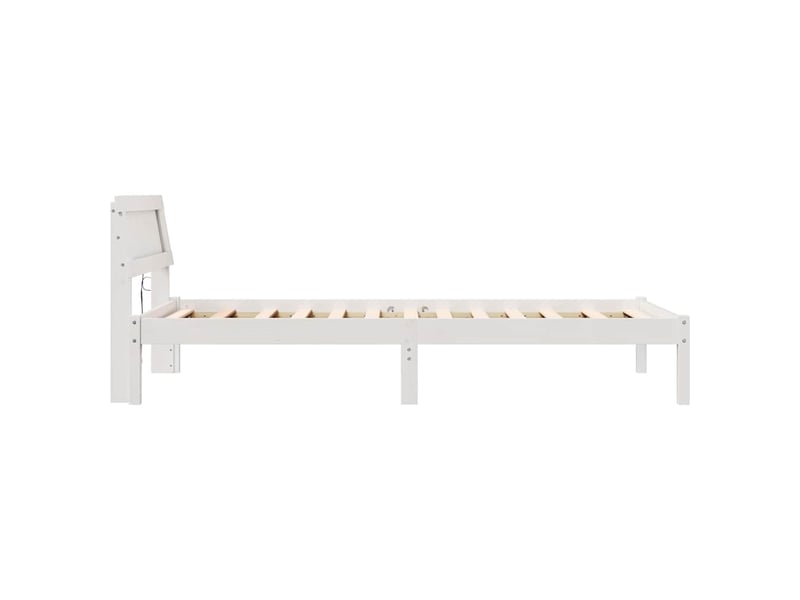  Lit simple- lit adulte -  cadre de lit avec tête de lit blanc 80 x 200 cm pin massif  - Conforama D