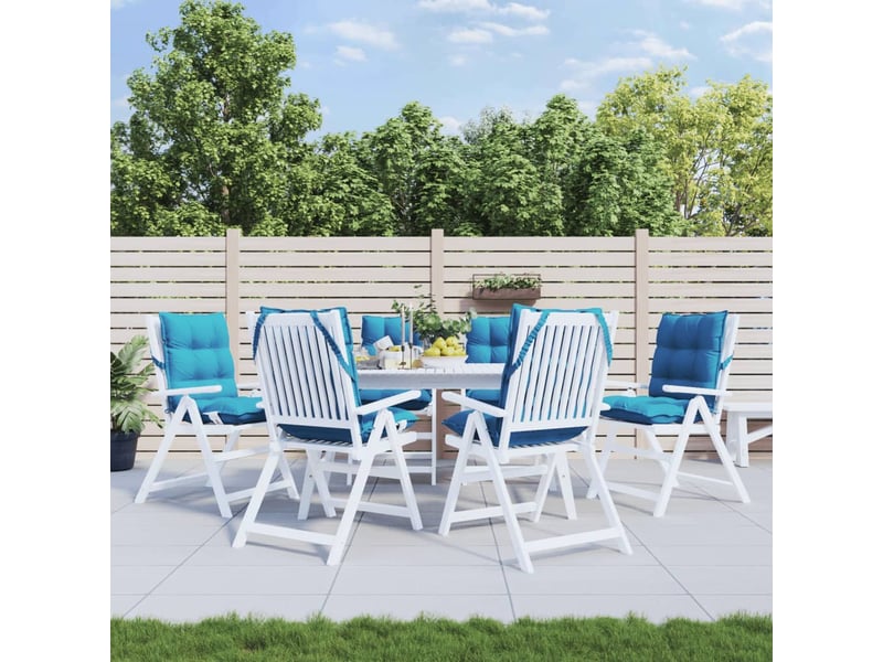  Lot de 6 coussins d'extérieur, coussins de chaise bleu 100 x 50 x 7 cm cf56431  - Conforama B