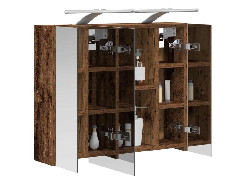  Amoire de salle de bain, meuble de salle de bain avec miroir bois ancien shl4804  - Conforama C