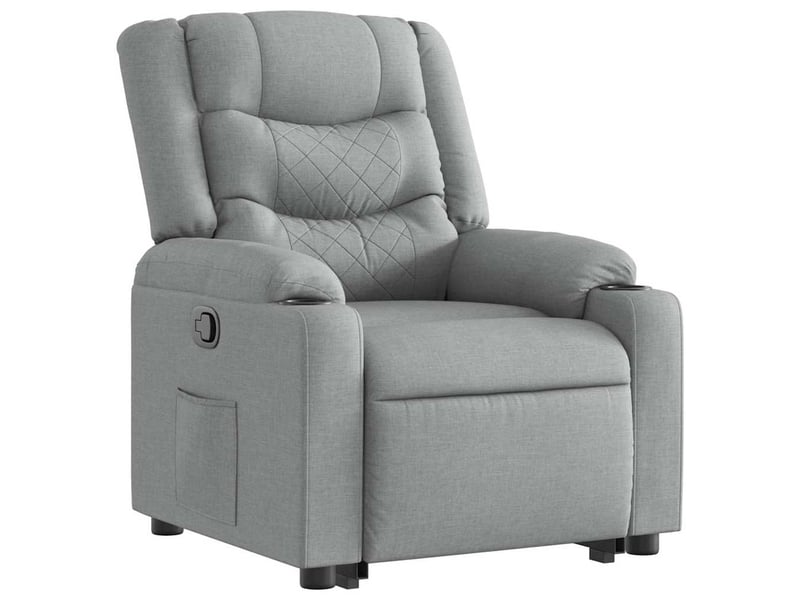  Fauteuil inclinable, fauteuil salon gris clair tissu shl13504  - Conforama D