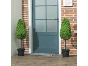 Lot de 2 plantes artificielles buis 90 cm en plastique vert, feuillage résistant aux uv pour intérieur extérieur
