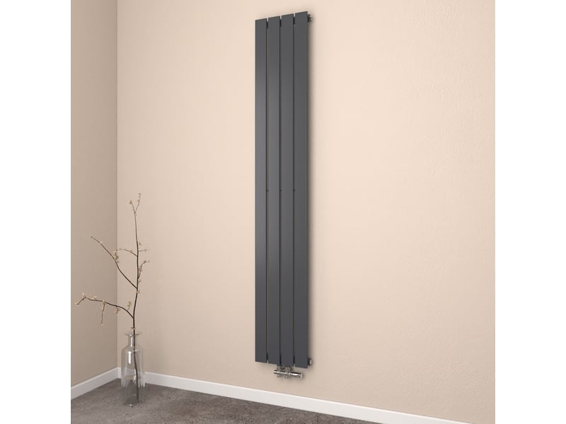  Emke radiateur à eau chaude, radiateur plat seule couche connexion centrale, montage mural vertical design, noir 180x30cm, 559w  - Conforama B