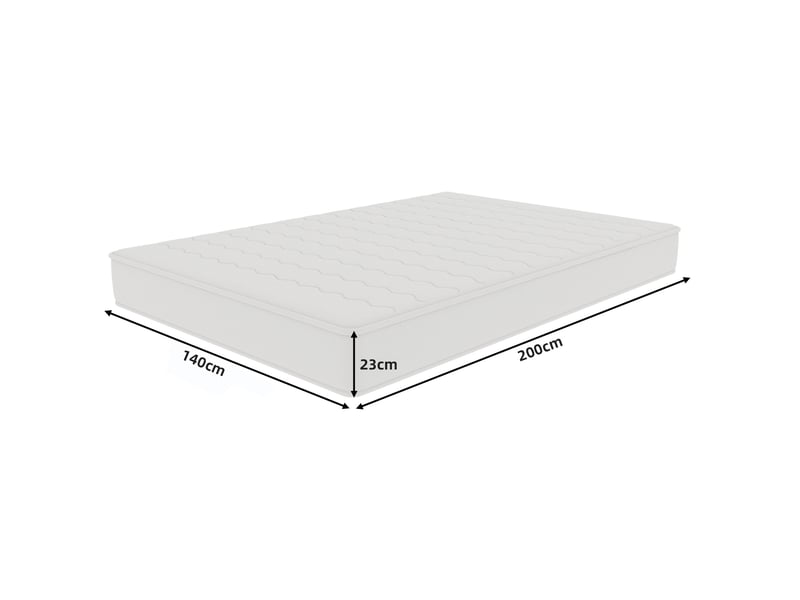 Matelas 140x200 cm avec ressorts ensachés et mousse à mémoire de forme, épaisseur 23 cm, blanc  - Conforama C