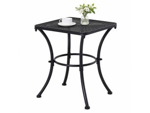 Table d'appoint de jardin 45 x 45 x 50 cm en métal avec plateau quadrillé noir chicfurn