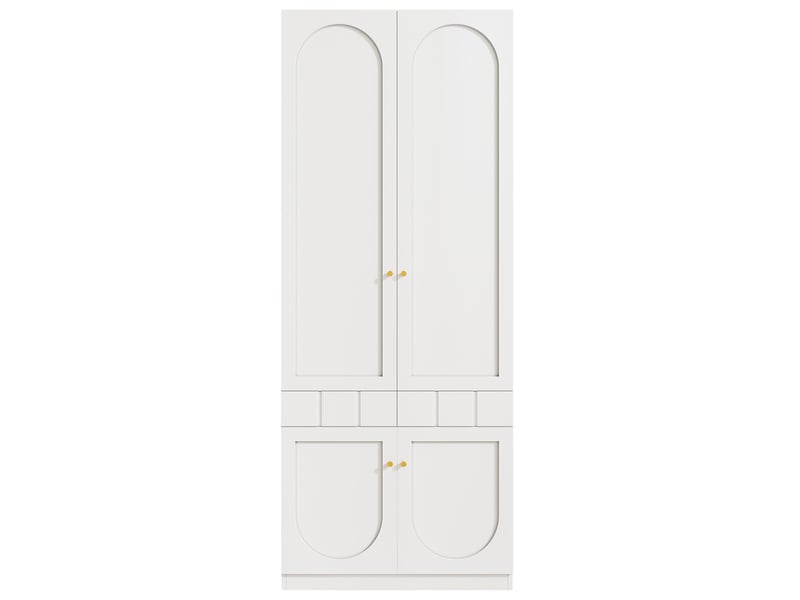  Armoire enfant 2 portes, penderie et tiroirs, poignées métal - blanc - 8e+1 x 5e+1 x 2e+2 cm IKSETERA TRADING LTD - Conforama A