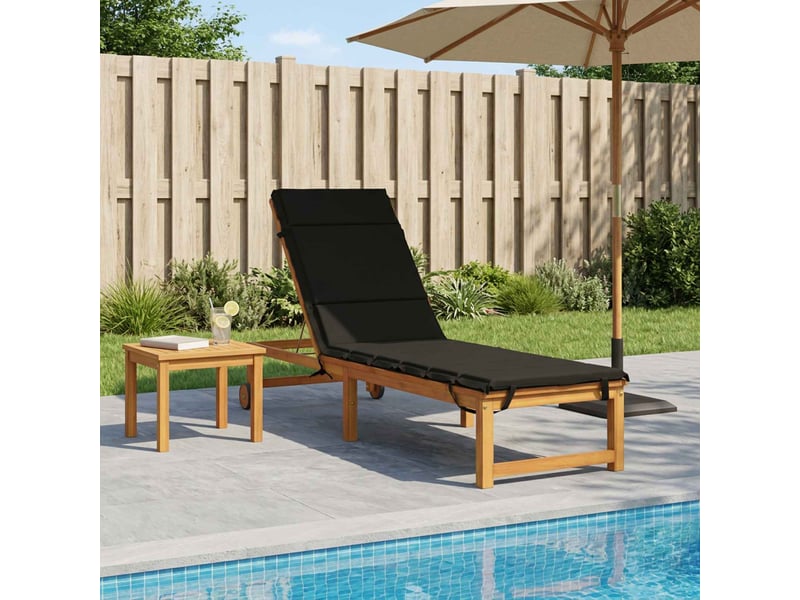  Coussin de transat, coussin pour bain de soleil gemert 100 % polyester noir 200 x 50 x 3 cm cf56177  - Conforama B