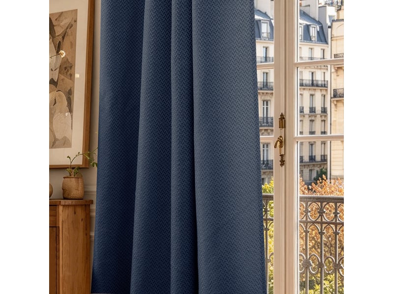  Lot de 2 rideaux à œillets 140 x 240 cm victoria fils teints jacquard  - Conforama E