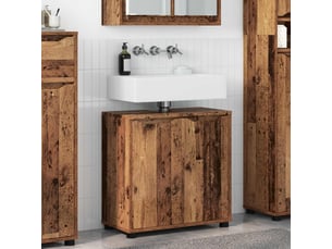 Armoire de lavabo de salle de bain bois ancien 60x30x60 cm