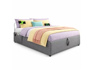 Lit coffre 140x200 cm coloris gris