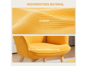 Fauteuil relax manuel <strong></strong> Velours côtelé orange