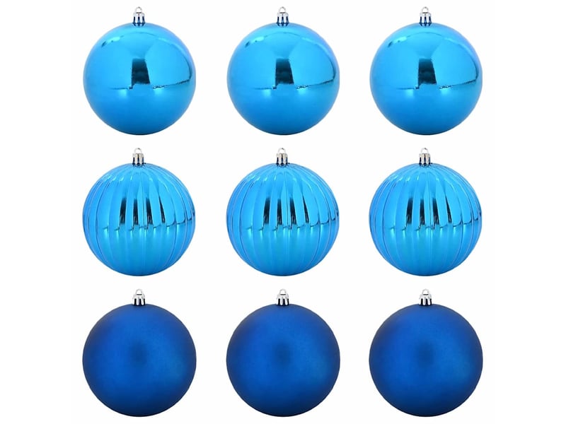  Ensemble de boules de noël xl 9 pcs bleu ø 15 cm plastique  - Conforama A