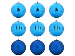 Ensemble de boules de noël xl 9 pcs bleu ø 15 cm plastique